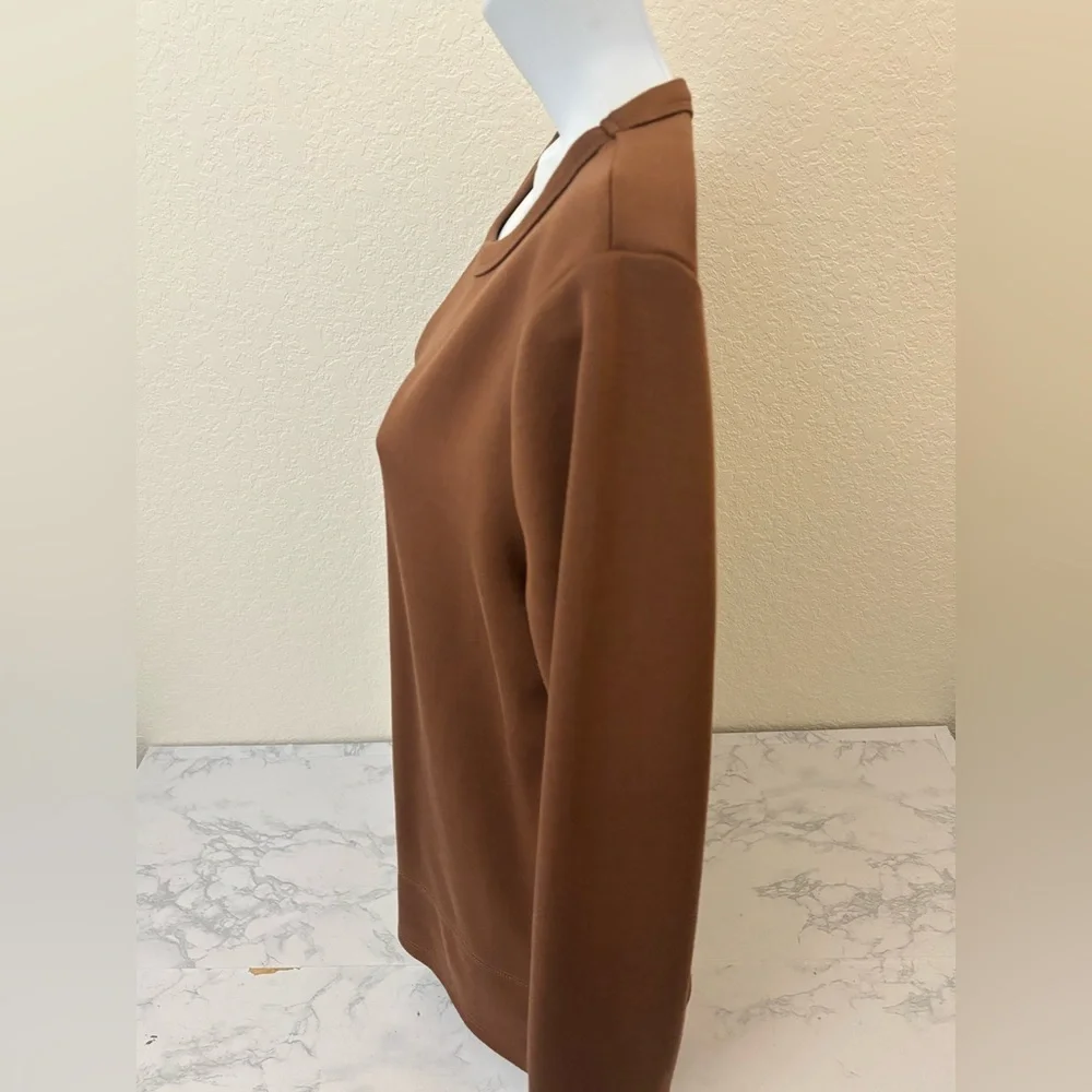 Xieerduo Shirt Womens S Brown Long Sleeve Top Pullover Knit Crew Neck Blouse - Picture 2 of 5